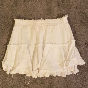 showpo ivory mini flowy skirt